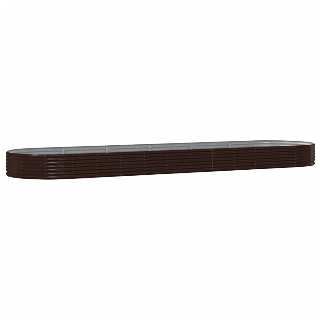 Garden Raised Bed Galvanised Steel 523x140x36 cm Brown