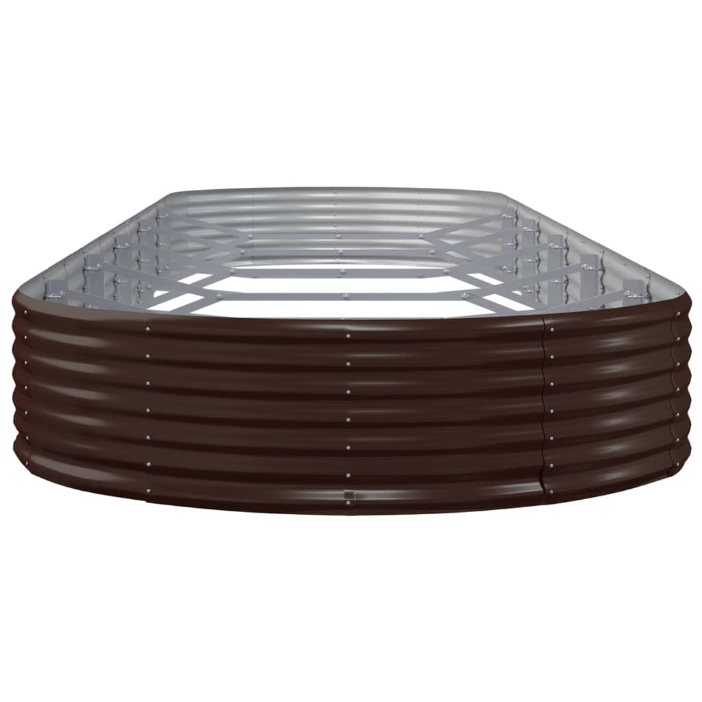 Garden Raised Bed Galvanised Steel 523x140x36 cm Brown
