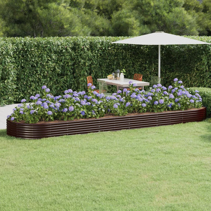Garden Raised Bed Galvanised Steel 523x140x36 cm Brown