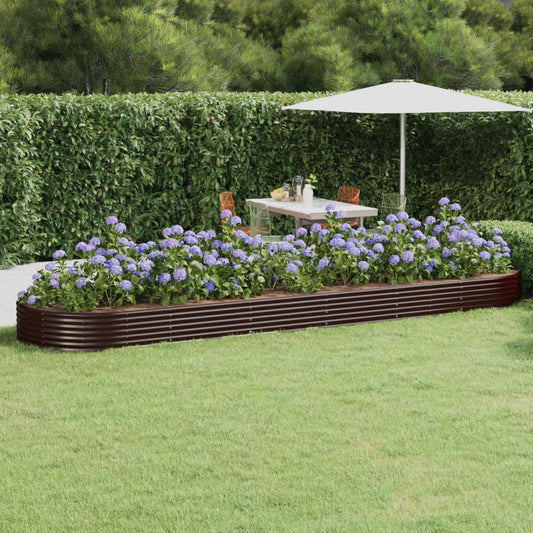 Garden Raised Bed Galvanised Steel 523x140x36 cm Brown