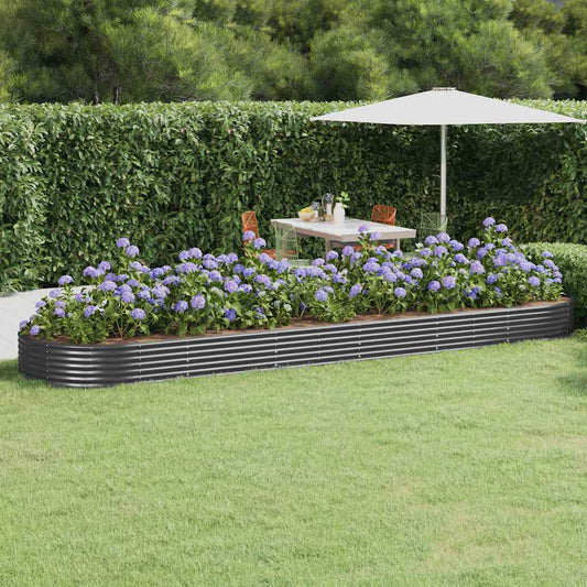 Garden Raised Bed Galvanised Steel 523x140x36 cm Anthracite