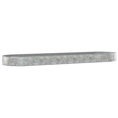 Garden Raised Bed Galvanised Steel 523x140x36 cm Silver
