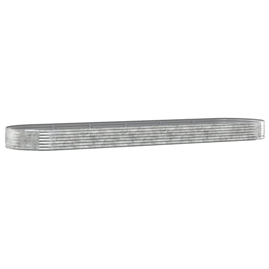 Garden Raised Bed Galvanised Steel 523x140x36 cm Silver