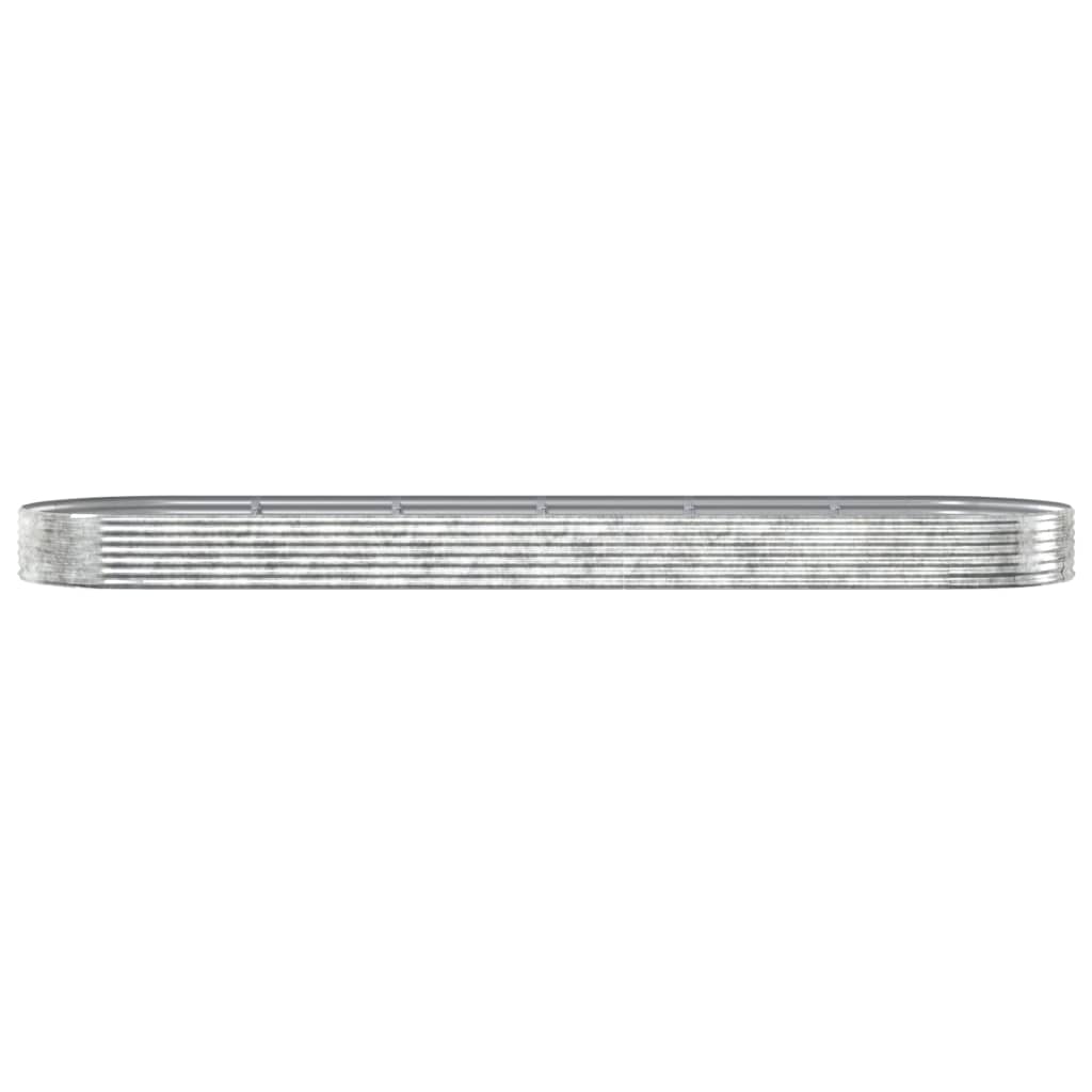 Garden Raised Bed Galvanised Steel 523x140x36 cm Silver