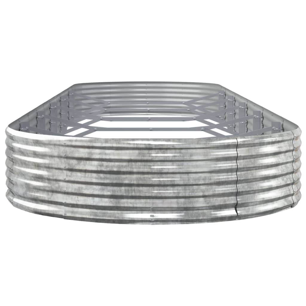Garden Raised Bed Galvanised Steel 523x140x36 cm Silver