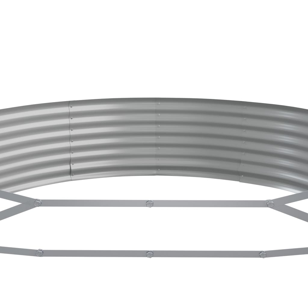 Garden Raised Bed Galvanised Steel 523x140x36 cm Silver