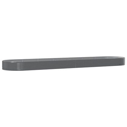Garden Raised Bed Galvanised Steel 600x140x36 cm Grey