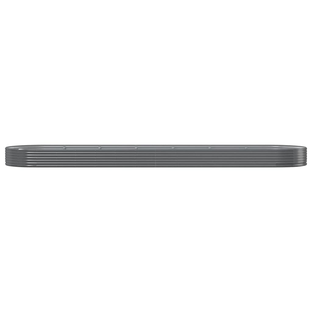 Garden Raised Bed Galvanised Steel 600x140x36 cm Grey