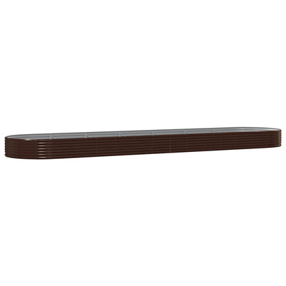 Garden Raised Bed Galvanised Steel 600x140x36 cm Brown