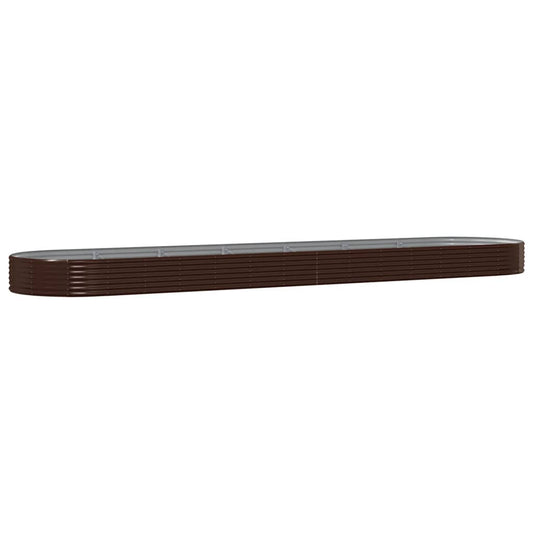 Garden Raised Bed Galvanised Steel 600x140x36 cm Brown