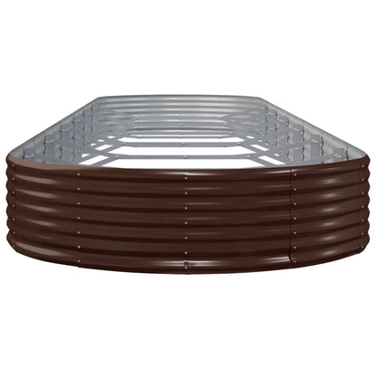 Garden Raised Bed Galvanised Steel 600x140x36 cm Brown