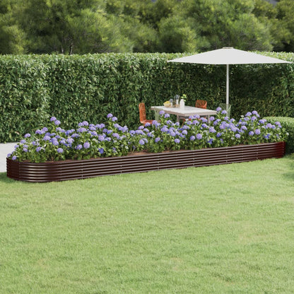 Garden Raised Bed Galvanised Steel 600x140x36 cm Brown