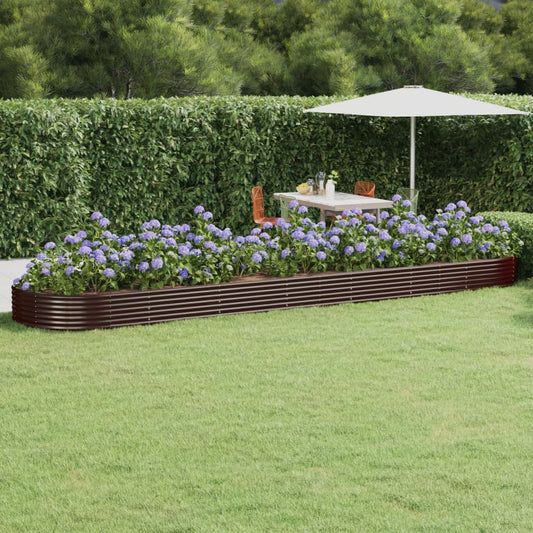 Garden Raised Bed Galvanised Steel 600x140x36 cm Brown