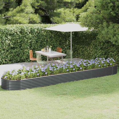 Garden Raised Bed Galvanised Steel 600x140x36 cm Anthracite