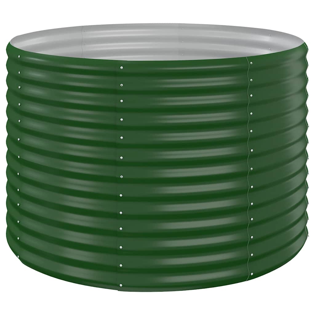 Garden Raised Bed Galvanised Steel 100x100x68 cm Green