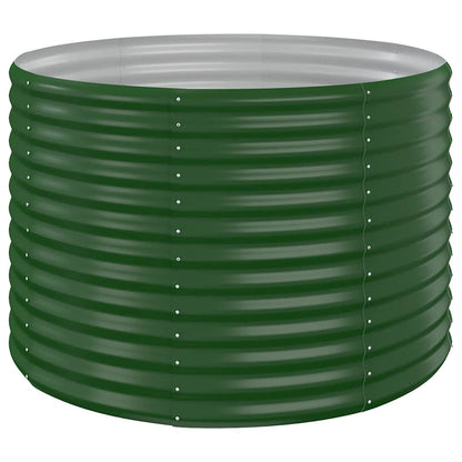 Garden Raised Bed Galvanised Steel 100x100x68 cm Green