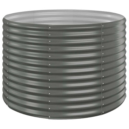 Garden Raised Bed Galvanised Steel 100x100x68 cm Grey