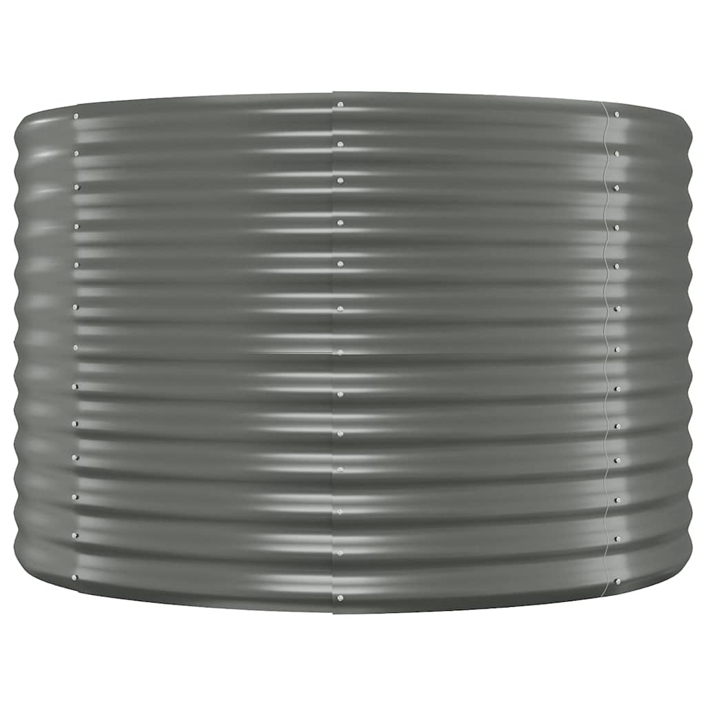 Garden Raised Bed Galvanised Steel 100x100x68 cm Grey