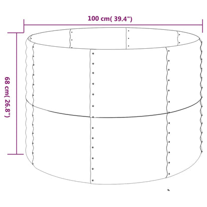 Garden Raised Bed Galvanised Steel 100x100x68 cm Anthracite