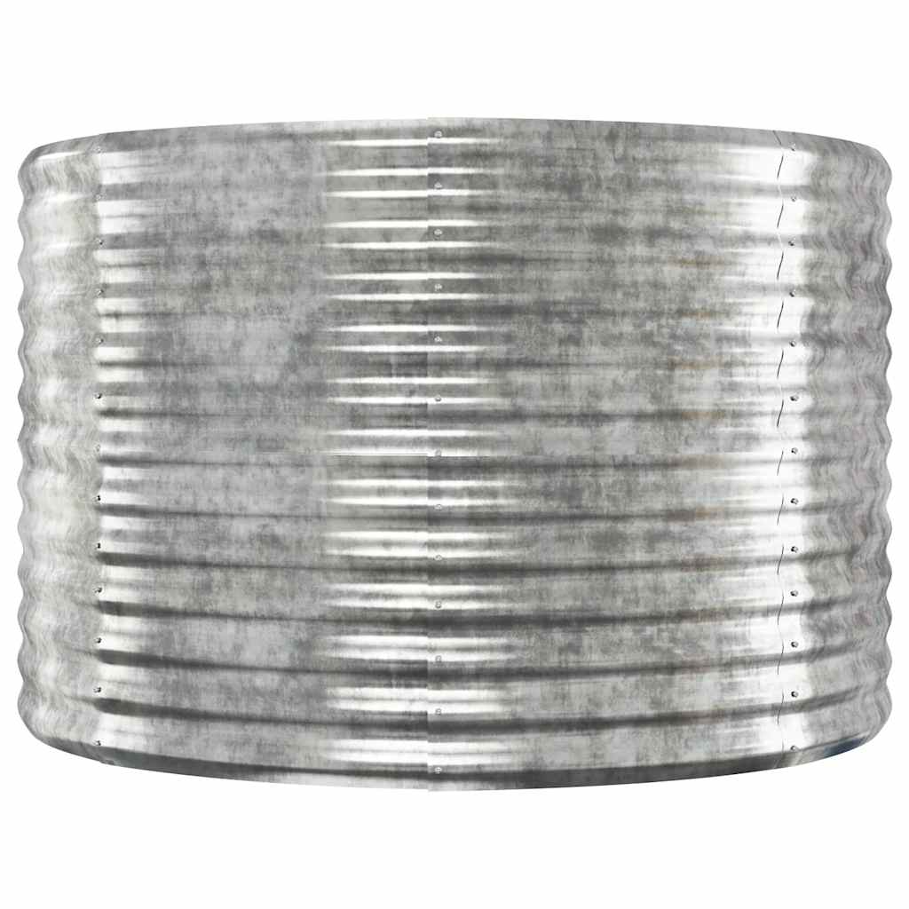 Garden Raised Bed Galvanised Steel 100x100x68 cm Silver
