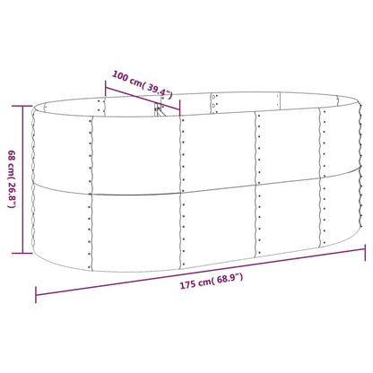 Garden Raised Bed | Grey | Powder-coated steel | Large | Durable