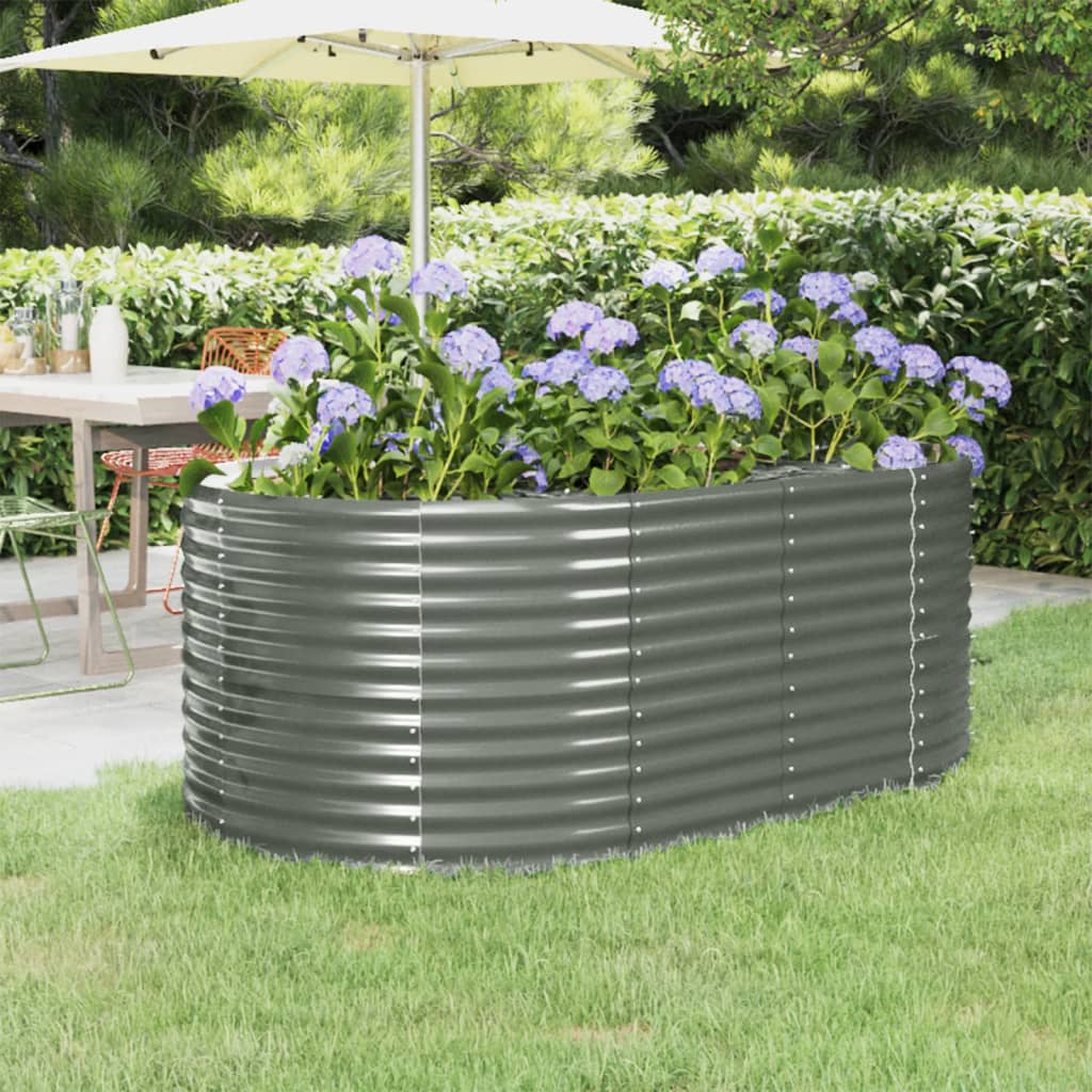 Garden Raised Bed | Grey | Powder-coated steel | Large | Durable