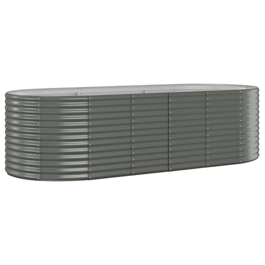 Garden Raised Bed Galvanised Steel 249x100x68 cm Grey