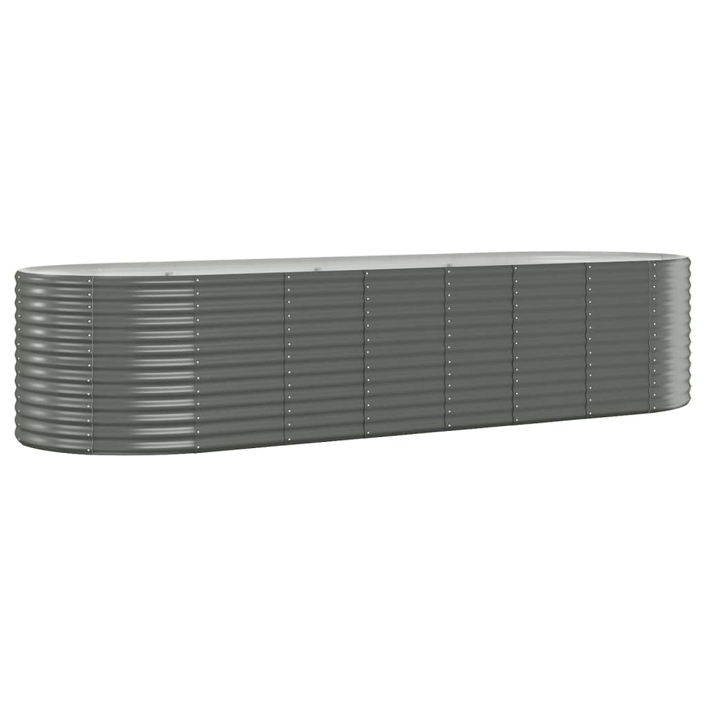 Garden Raised Bed | Grey | Powder-coated steel | Large | Planters