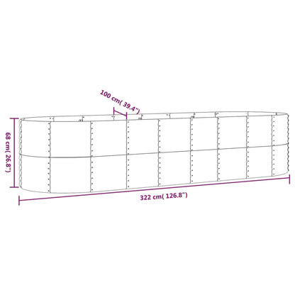 Garden Raised Bed | Brown | Powder-coated steel | 322 x 100 x 68 cm