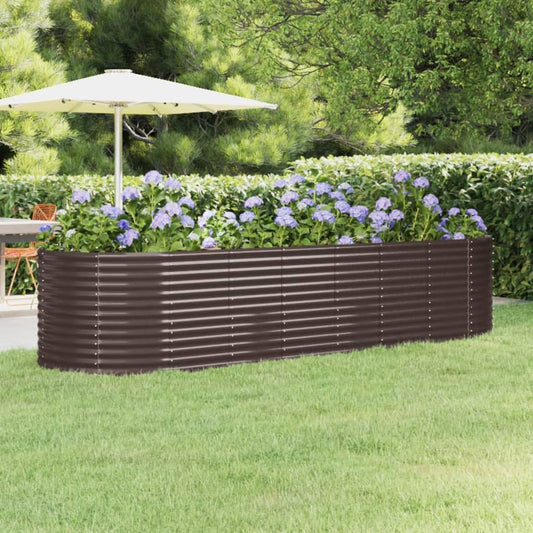 Garden Raised Bed | Brown | Powder-coated steel | 322 x 100 x 68 cm
