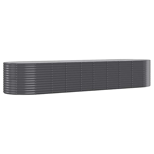 Garden Raised Bed Galvanised Steel 396x100x68 cm Anthracite