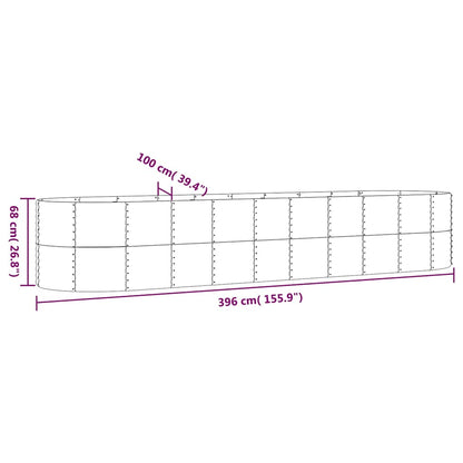 Garden Raised Bed | Anthracite | Powder-coated steel | 396x100x68 cm