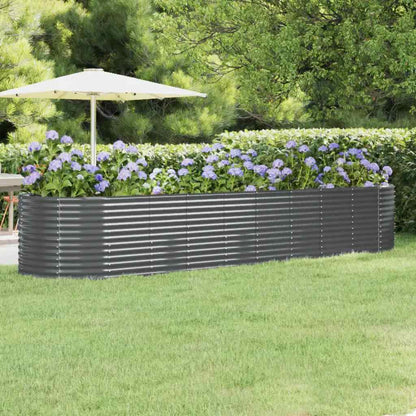 Garden Raised Bed | Anthracite | Powder-coated steel | 396x100x68 cm