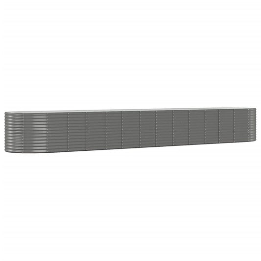 Garden Raised Bed Grey 554x100x68 cm Powder-coated Steel