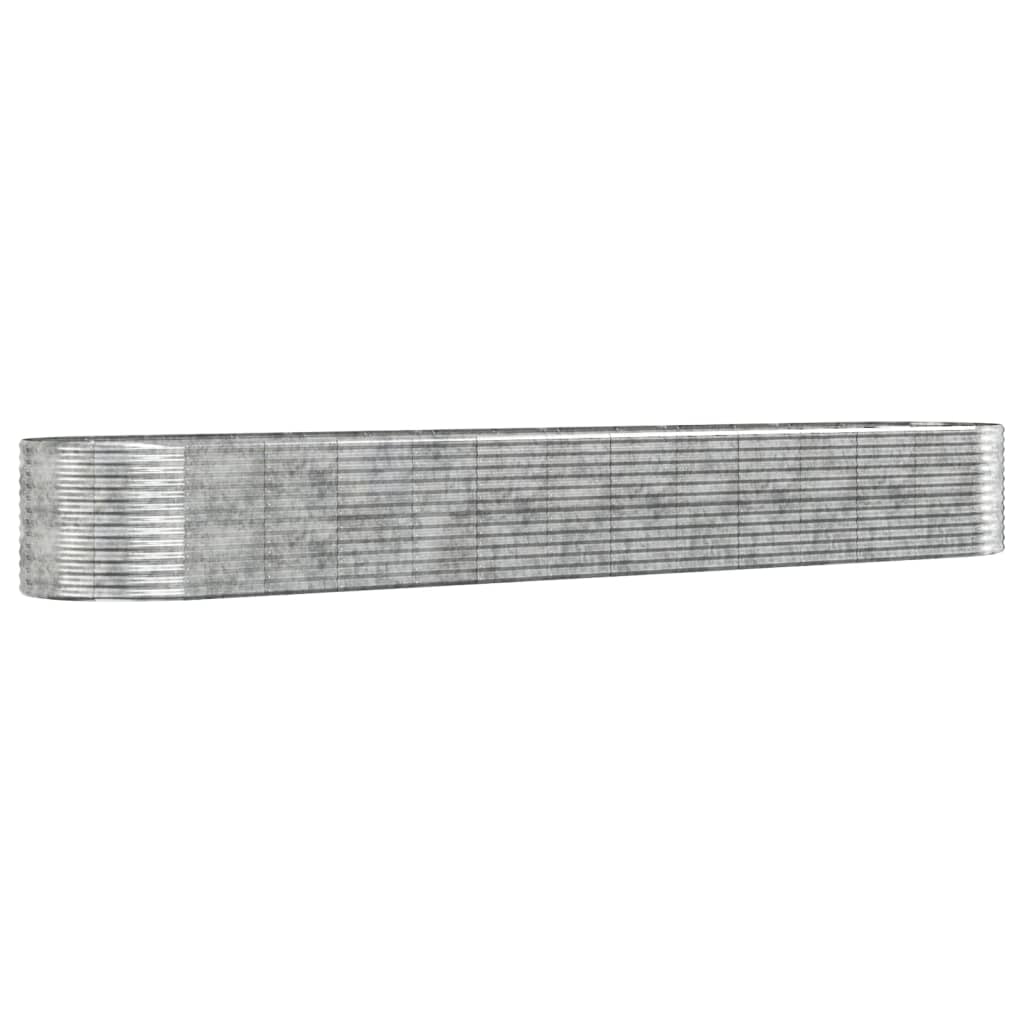 Garden Raised Bed Silver 554x100x68 cm Powder-coated Steel