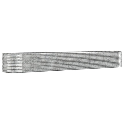 Garden Raised Bed Silver 554x100x68 cm Powder-coated Steel