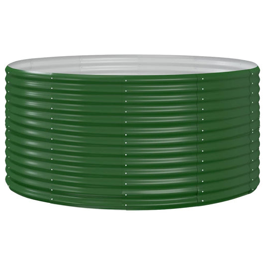 Garden Raised Bed Green 140x140x68 cm Galvanised Steel