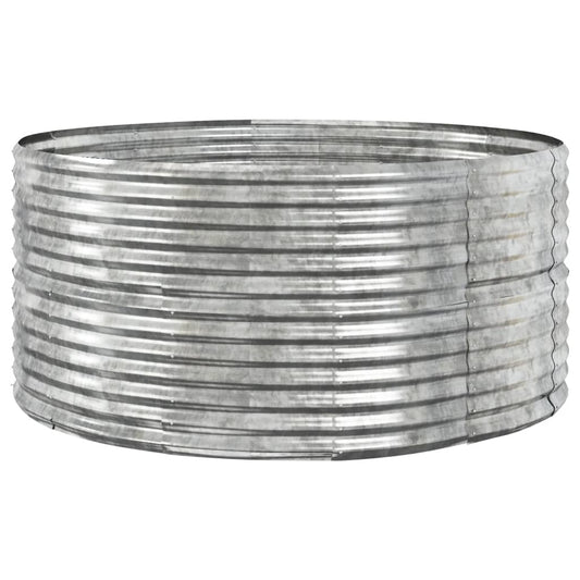 Garden Raised Bed Silver 140x140x68 cm Galvanised Steel