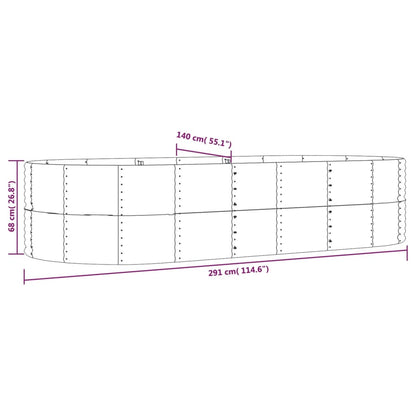 Garden Raised Bed Green 291x140x68 cm Galvanised Steel
