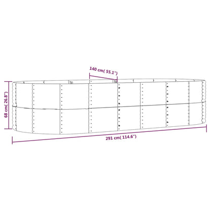 Garden Raised Bed Silver 291x140x68 cm Galvanised Steel
