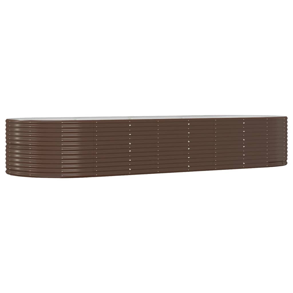 Garden Raised Bed Brown 367x140x68 cm Galvanised Steel