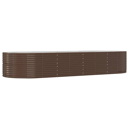 Garden Raised Bed Brown 367x140x68 cm Galvanised Steel