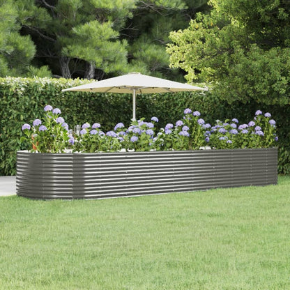 Garden Raised Bed Grey 447x140x68 cm Galvanised Steel
