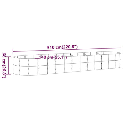Garden Raised Bed | Silver | Powder-coated steel | Large | Tough