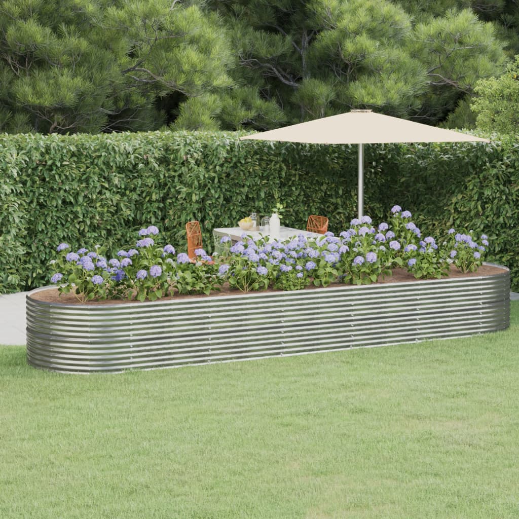 Garden Raised Bed | Silver | Powder-coated steel | Large | Tough