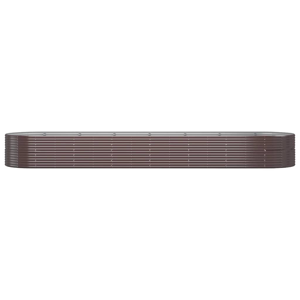 Garden Raised Bed Powder-coated Steel 584x140x68 cm Brown