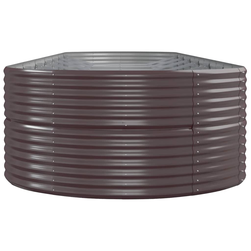 Garden Raised Bed Powder-coated Steel 584x140x68 cm Brown