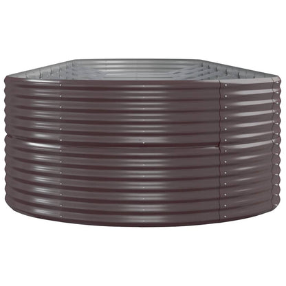 Garden Raised Bed Powder-coated Steel 584x140x68 cm Brown