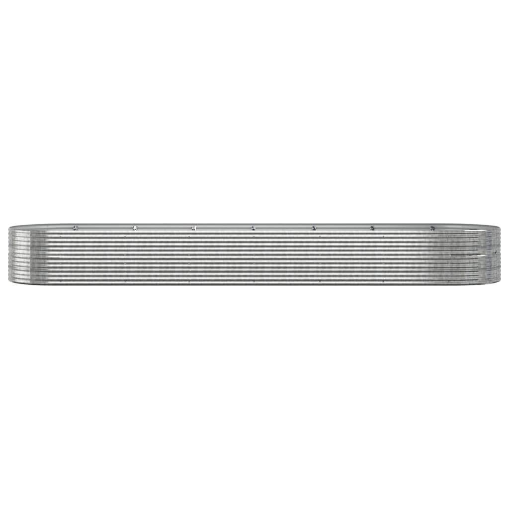 Garden Raised Bed Powder-coated Steel 584x140x68 cm Silver