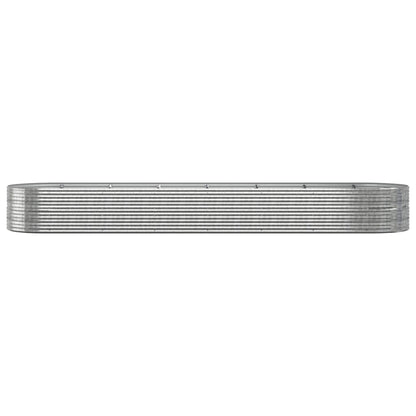Garden Raised Bed Powder-coated Steel 584x140x68 cm Silver